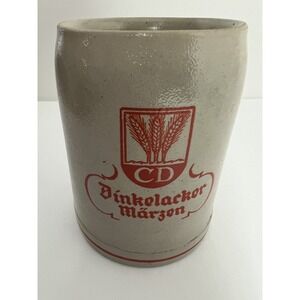 Dinkel Acker Marzen Clay Mug Stein 0.5L Germany 5" High 3 Beer 3/4" Wide E11